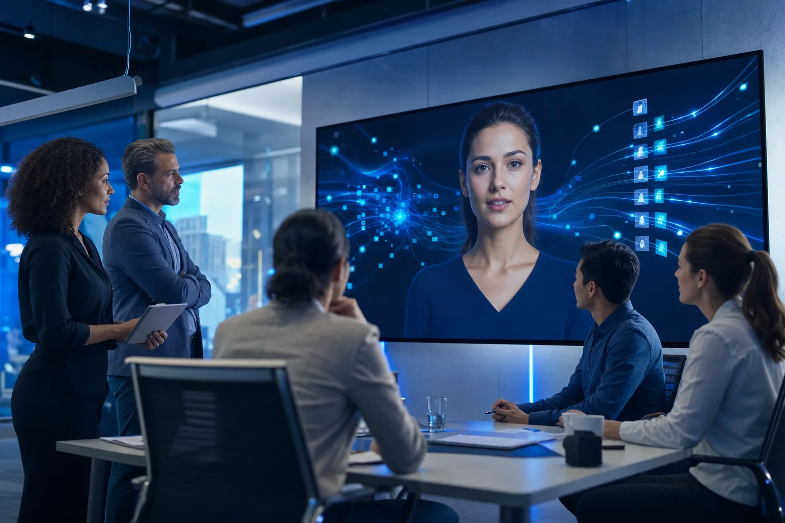Agency team reviewing a live visual AI concierge